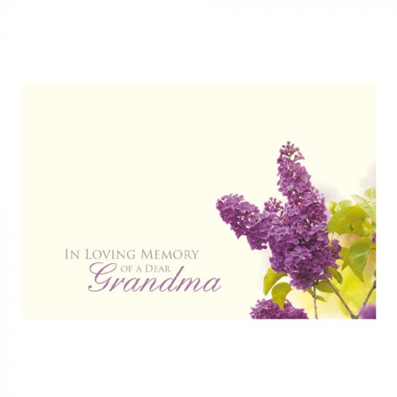 50 Florist Cards ILM Dear Grandma – Purple Flowers