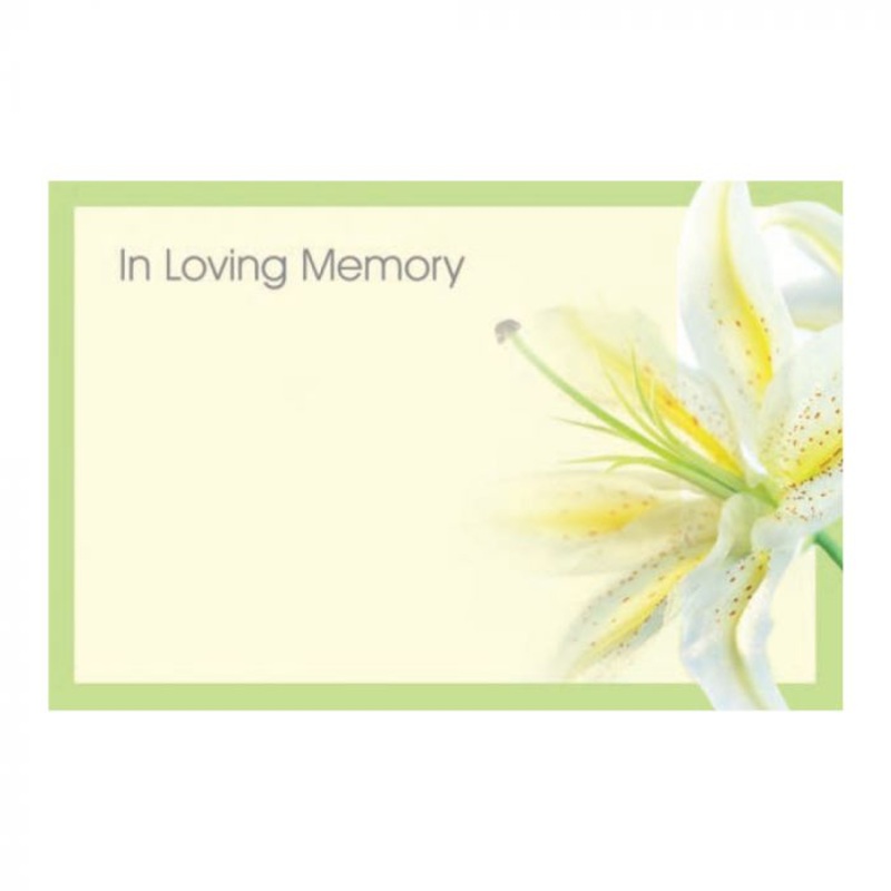 50 Florist Cards In Loving Memory – Lily 60-00075