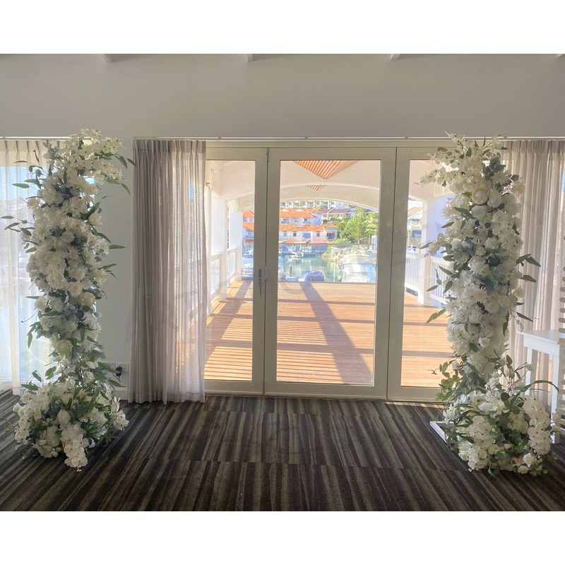 For Hire – White Swag / Floral Arch / Moon Arbor / Crescent Arbor – Freestanding (Code: HI0063WHI)