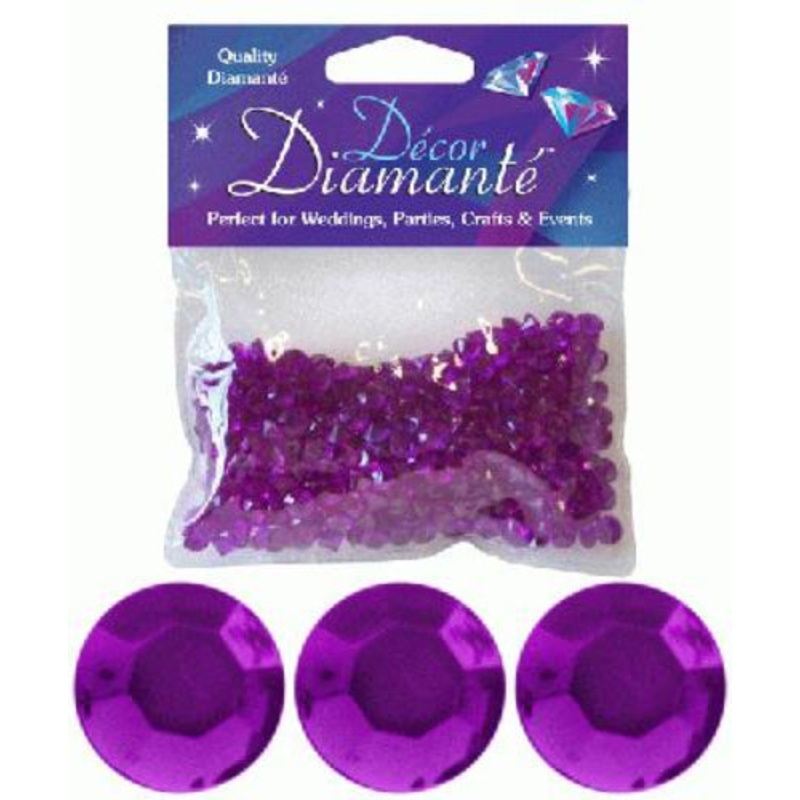 28g of Amethyst Purple Diamante Table Scatters