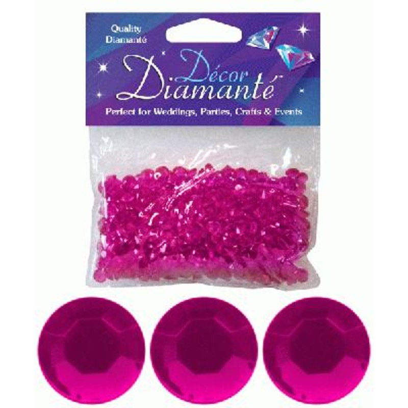 28g of Cerise Pink Diamante Table Scatters