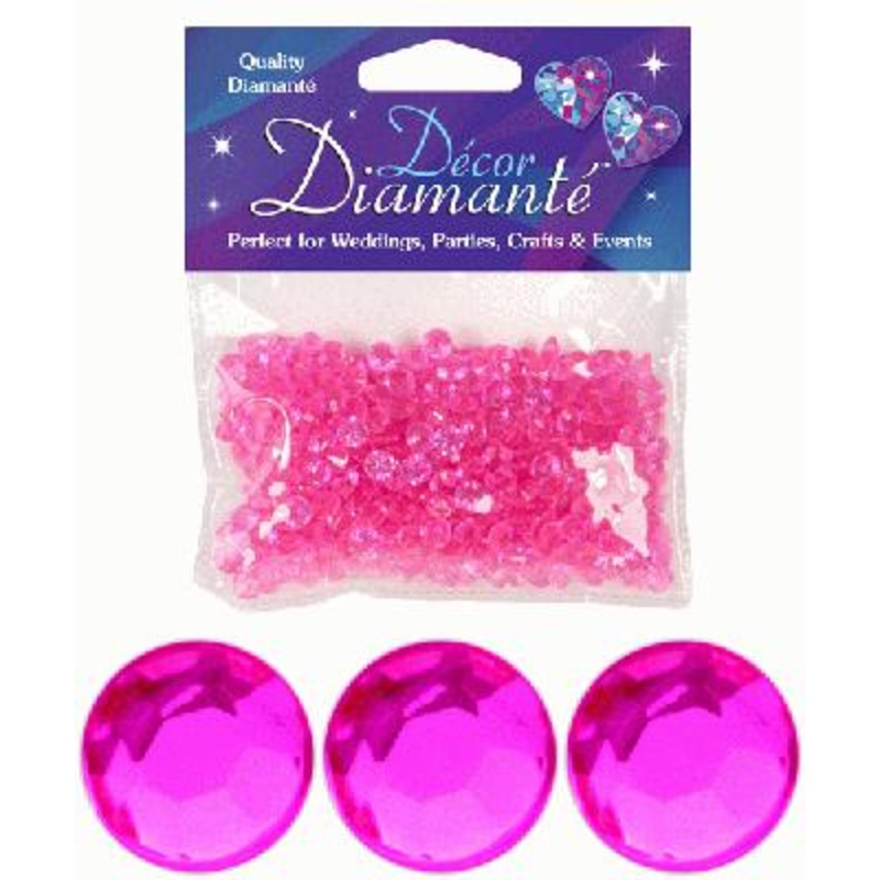 28g of Hot Pink Diamante Table Scatters