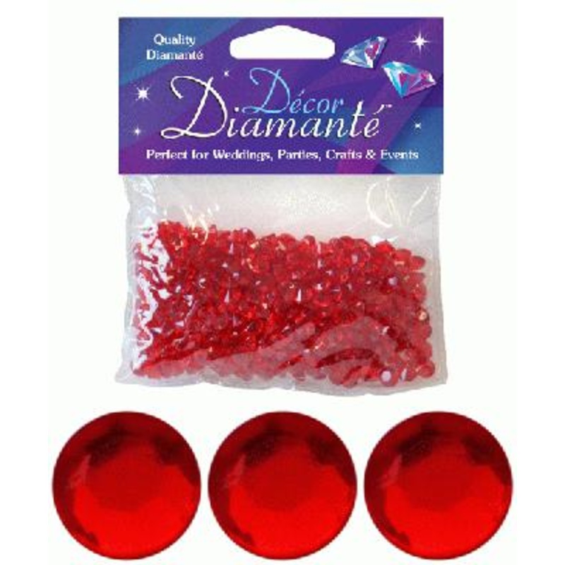 28g of Red Diamante Table Scatters