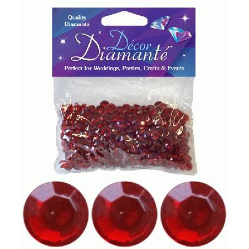 28g of Ruby Red Diamante Table Scatters