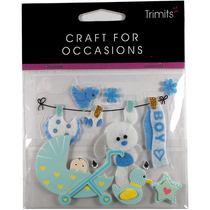 Baby Boy Blue Self Adhesive Card Toppers Craft Embellishment
