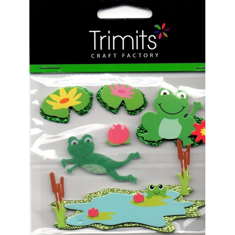 Craft Embellishments:,Felt Frogs, Pack of 6