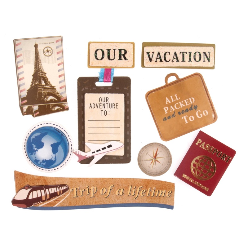 Craft Embellishments Vacation-  Pack of 9