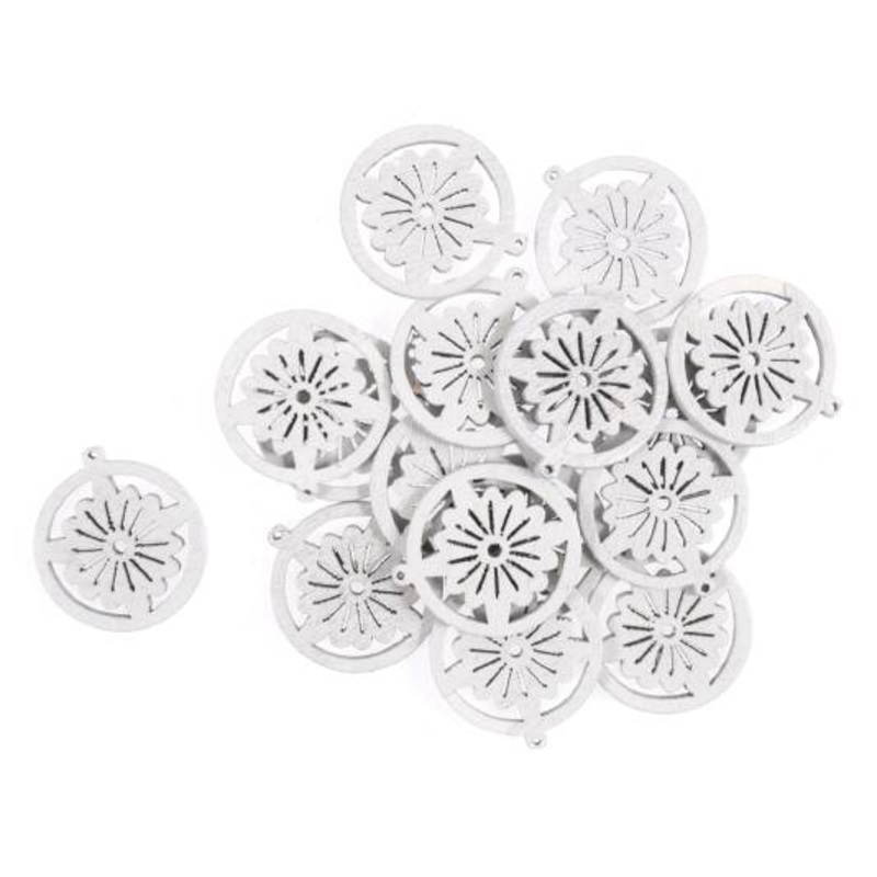 Craft Embellishments White Charm,  Filigree Circles Pack of 16