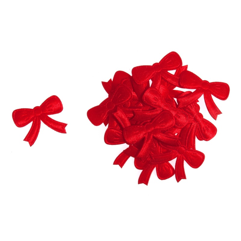 Flat Red Bows Pack of 70, 2.5cm approx