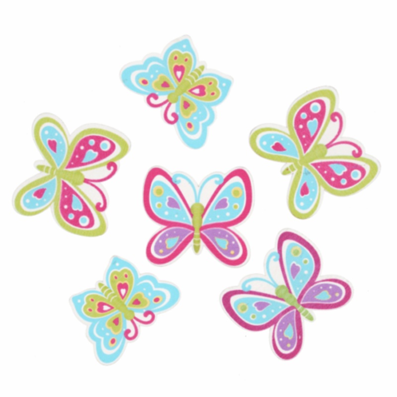 Stick on Colourful wooden Butterflies