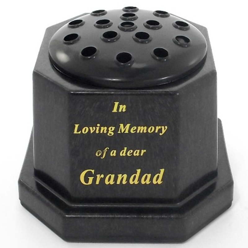 Black In Loving Memory Memorial Pot – Grandad