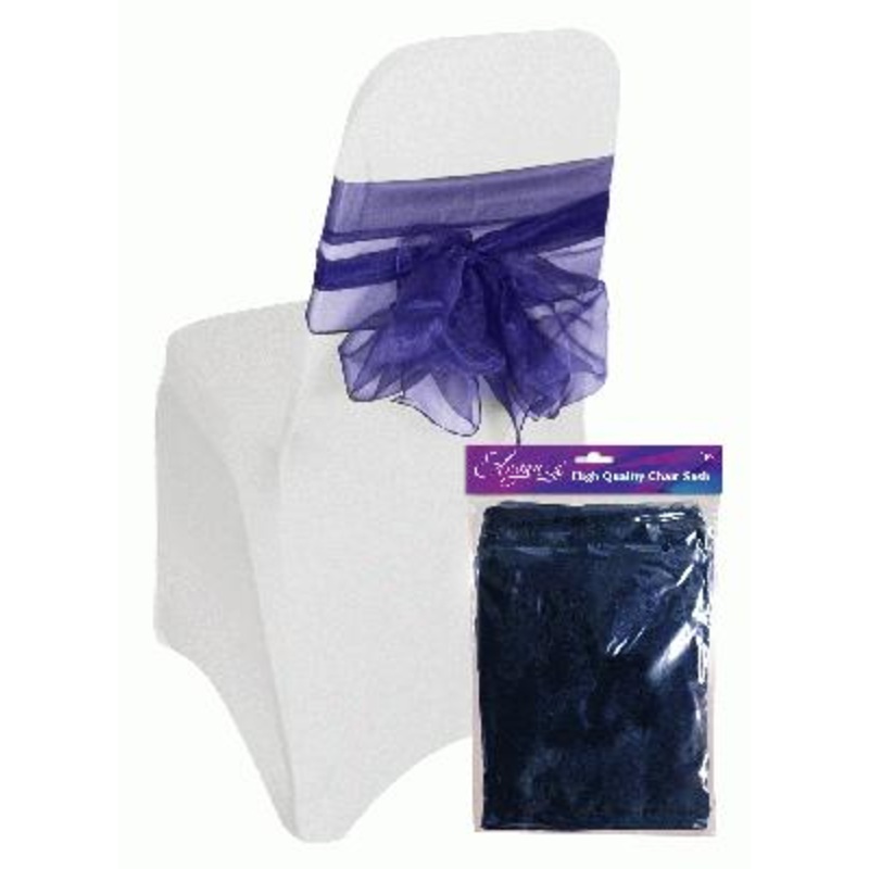 Organza Chair Sash 3m x 27cm – Navy
