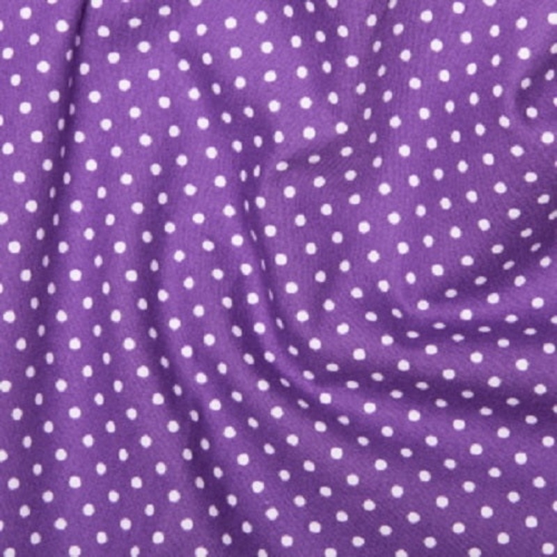 1 Metre Purple 3mm Polka Dot 100% Cotton Poplin Fabric x 112cm wide