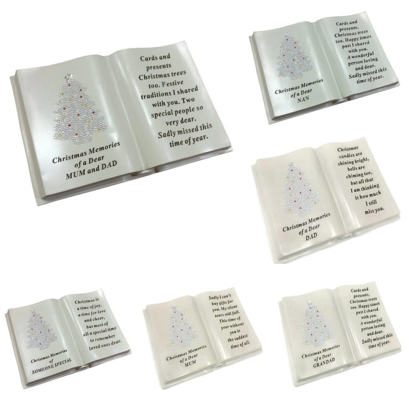 Diamante Relative Christmas Memorial Book 19 x 13cm – Choice of Relative