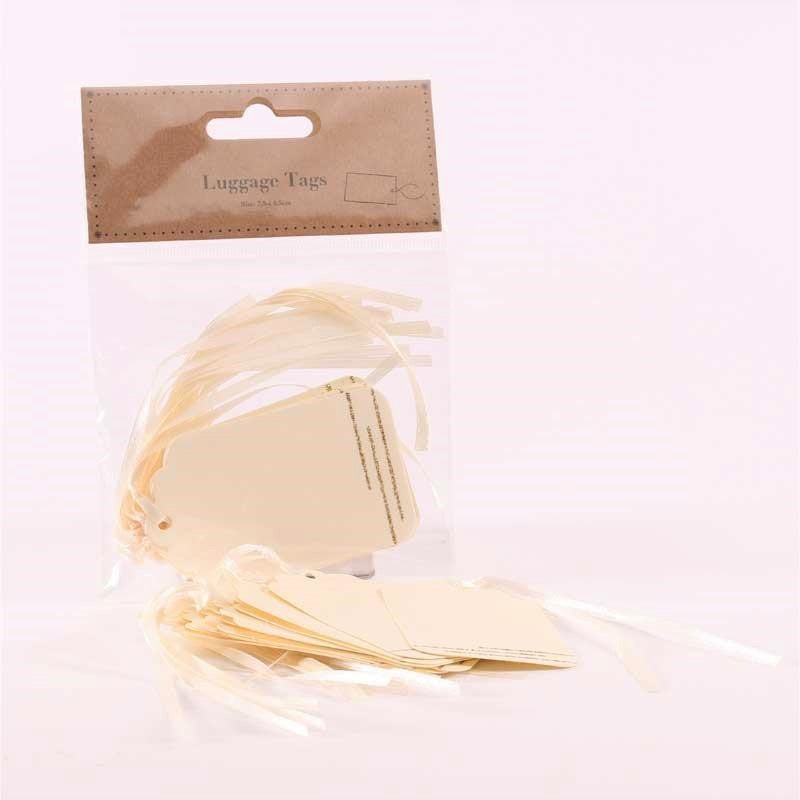 Ivory with Gold Glitter Luggage Tags x 10