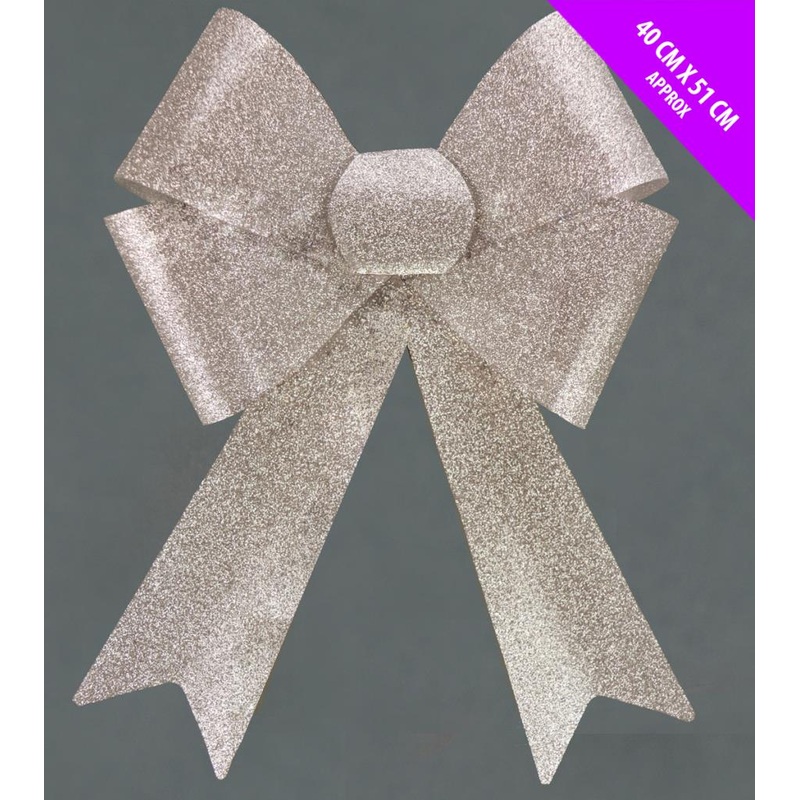 Jumbo Glitter Bow – 40 x 51cm – Champagne Gold