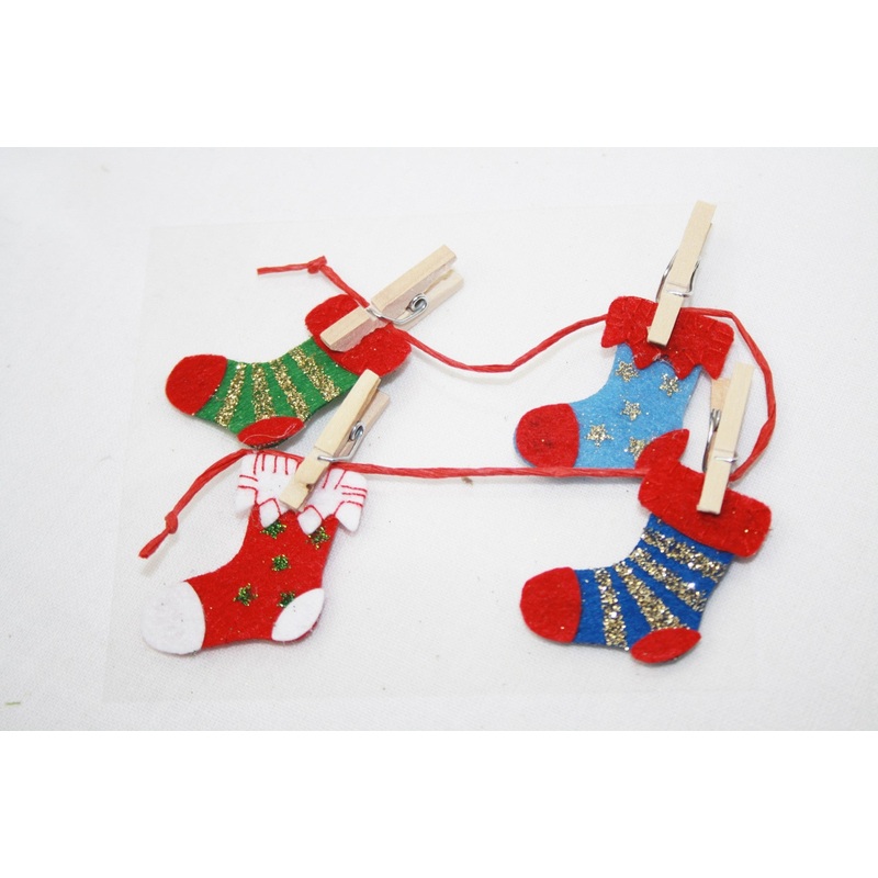 Mini Christmas Stocking Washing Line Stickers