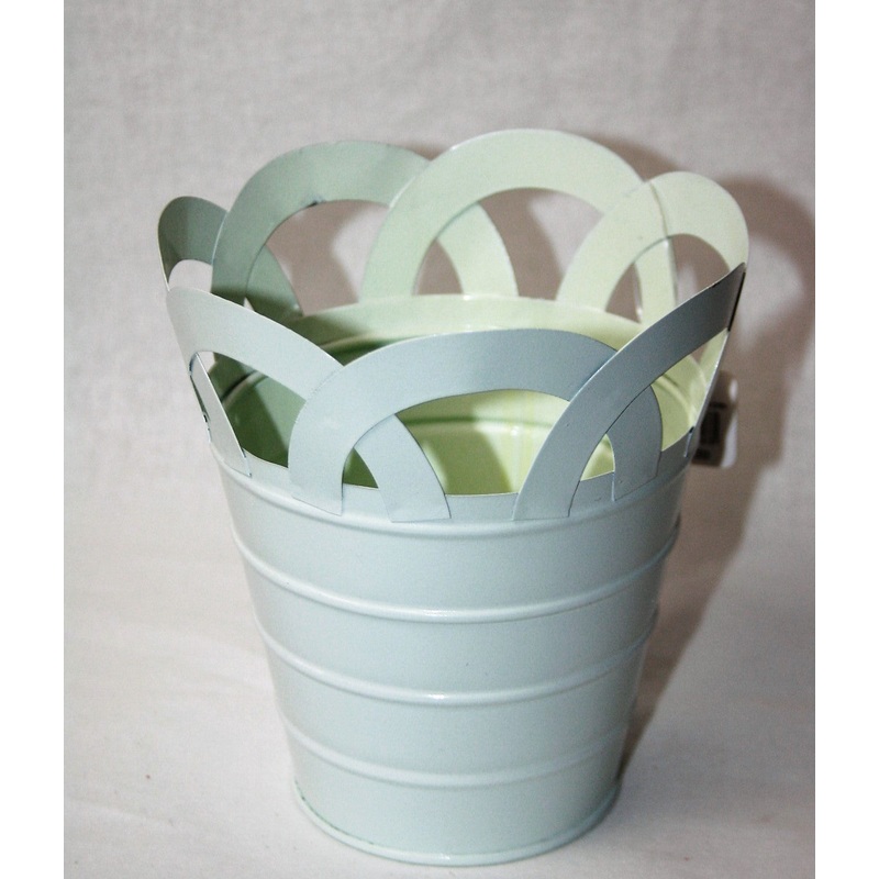 Mint Metal Basket Flower Container