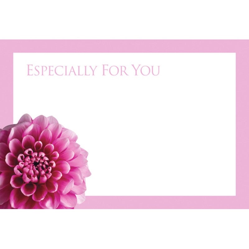Pack of 50 Florist Cards – Especially For You Pink Dahlia