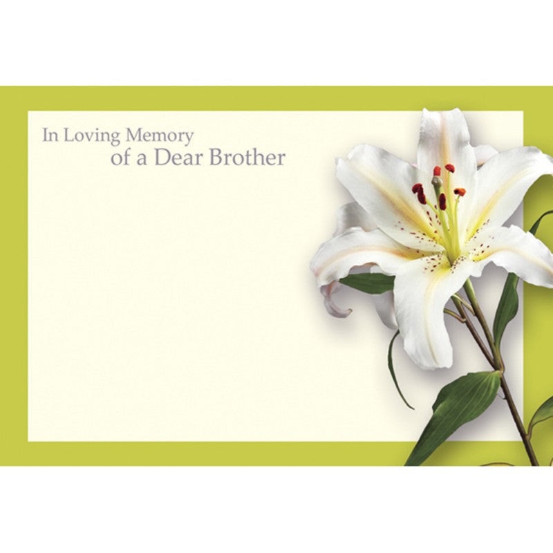 Pack of 50 Florist Cards – In Loving Memory Of A Dear  Brother 68566