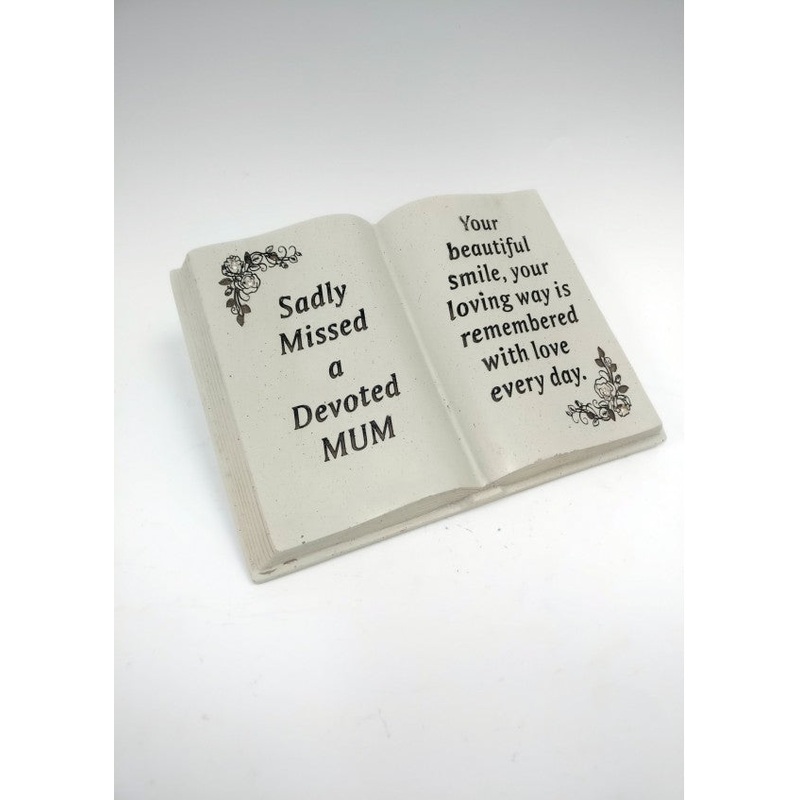 Sadly Missed Diamante Memorial Book Plaque 19 x 13cm Choice of Engravings