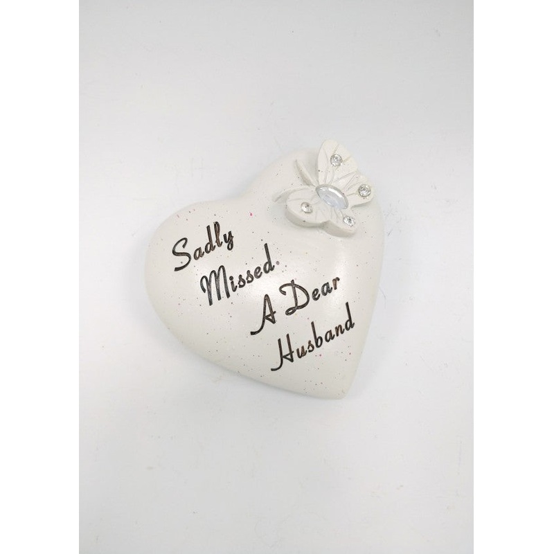 Small Diamante Heart with Butterfly – Husband