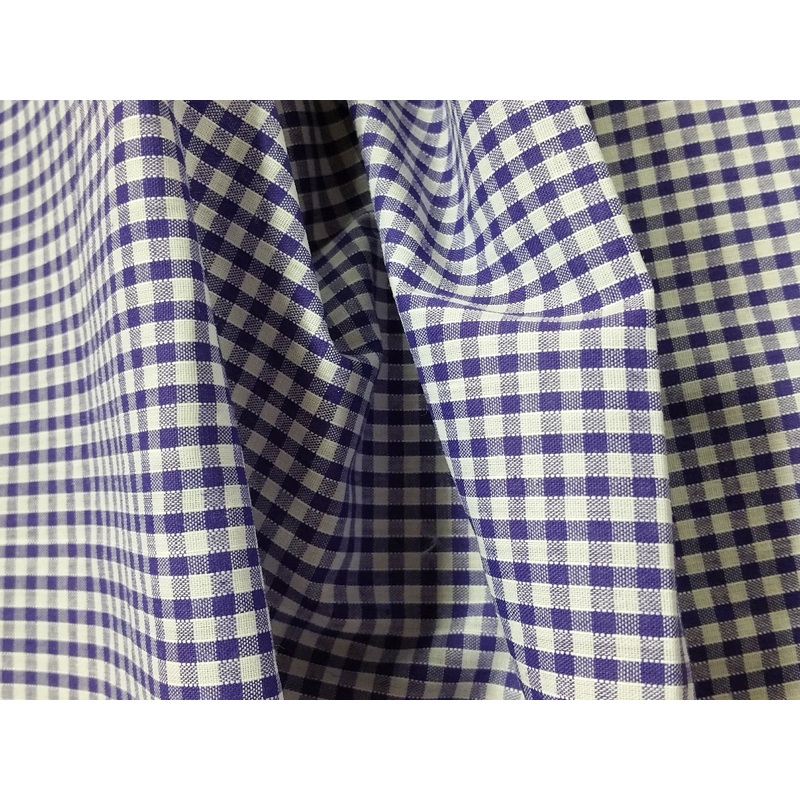1M Gingham 1/8 Check Polycotton Fabric x 112cm – Purple g8purp
