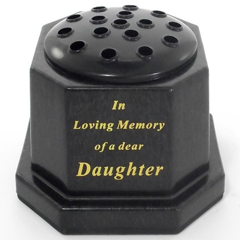 Black In Loving Memory Daughter Memorial Pot