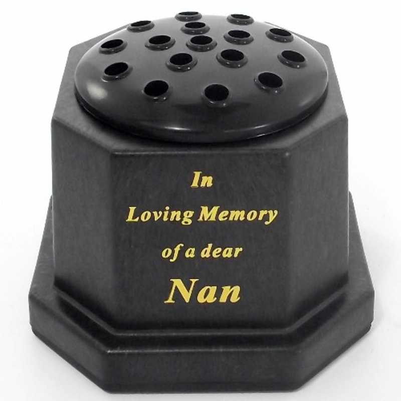 Black In Loving Memory Nan Memorial Pot