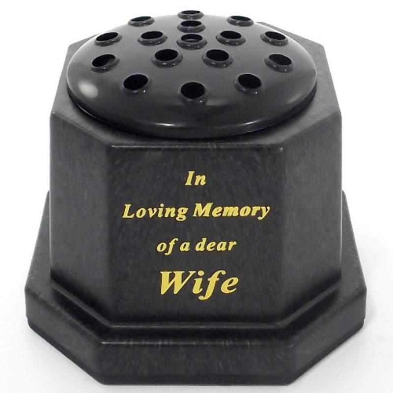Black In Loving Memory Wife Memorial Pot