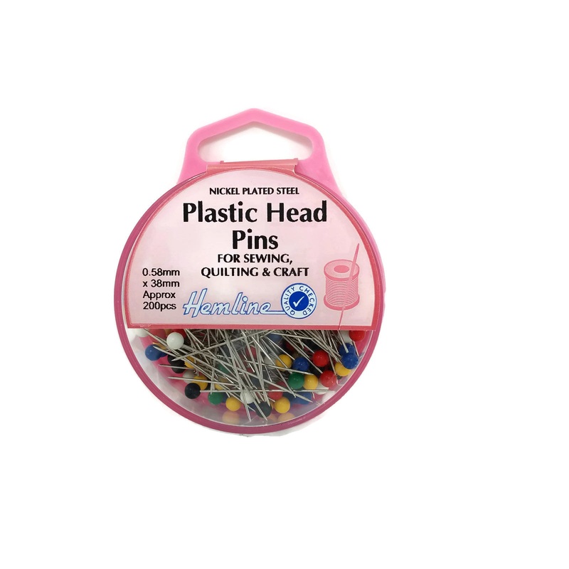 Hemline Colourful Plastic Head Pins x 38mm