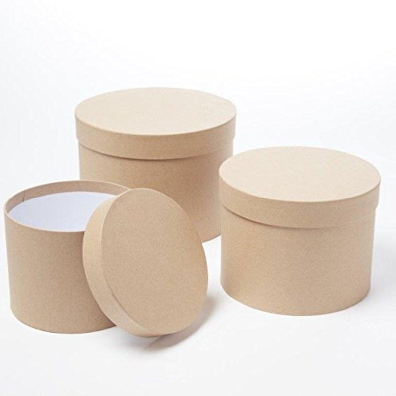 Lined Hat Boxes Set of 3 – Natural Brown Kraft
