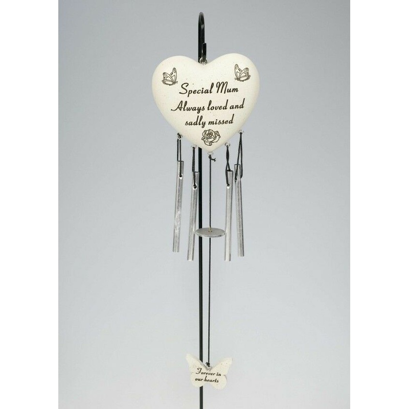 Memorial Heart Windchime  & Hanging Crook Stick – Special Mum