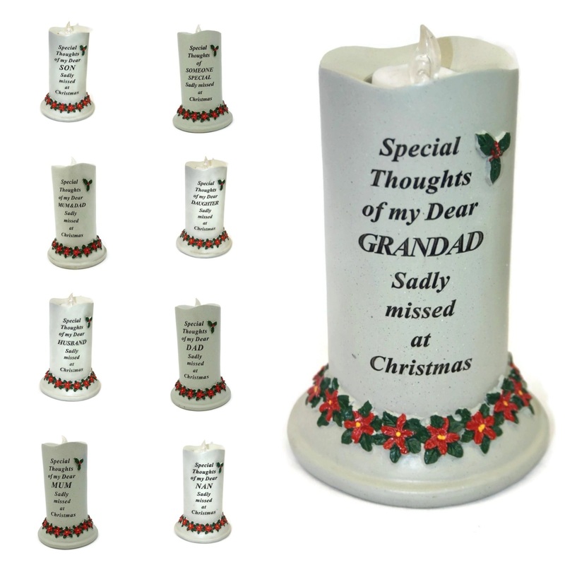 Special Thoughts Memorial Graveside Flickering Candle – Choice of Relative