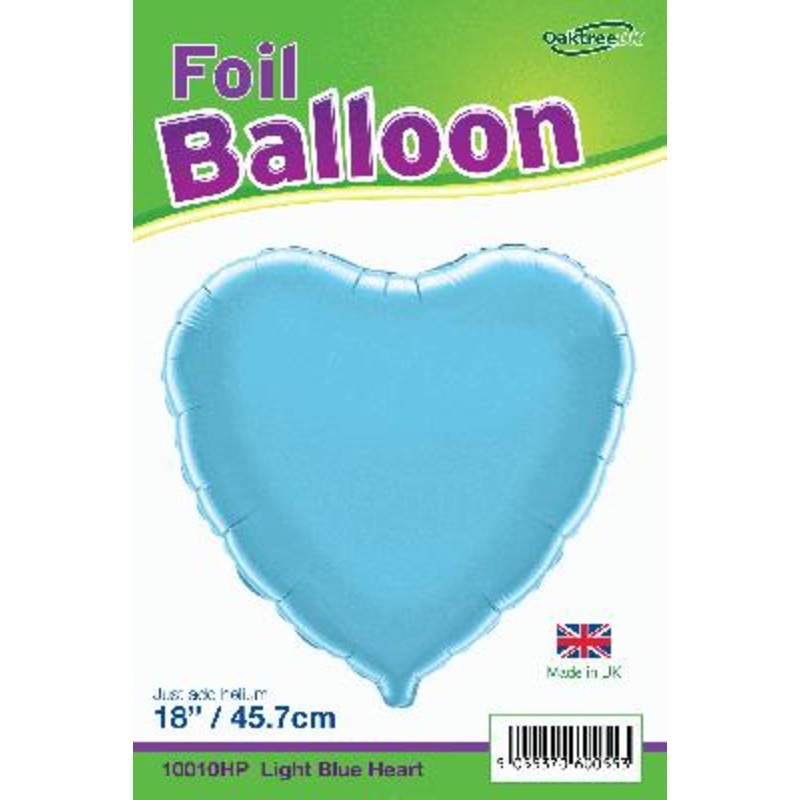 18 Blue heart Foil Helium Balloon