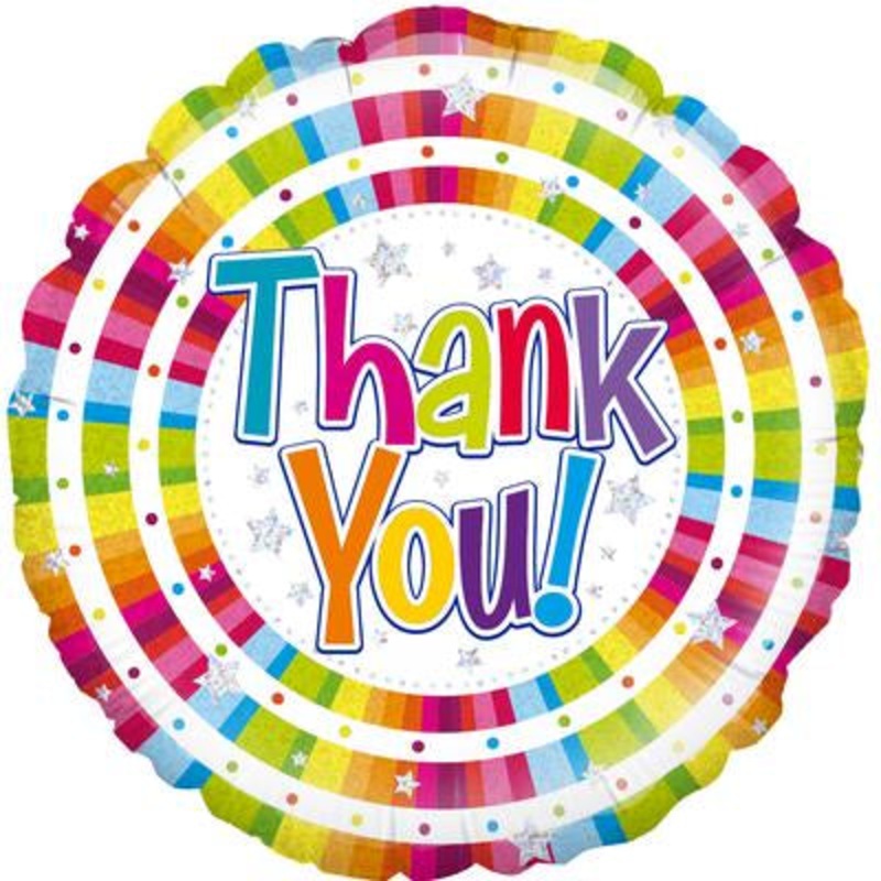 18 Foil Balloon – Bright Thank You – Holographic