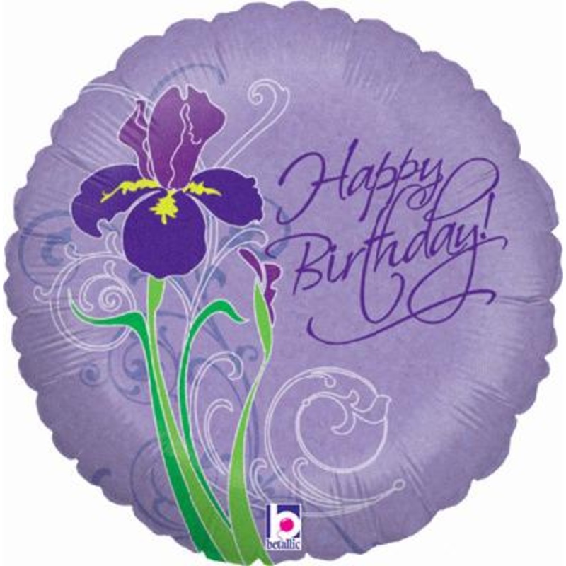18 Foil Balloon – Happy Birthday – Iris