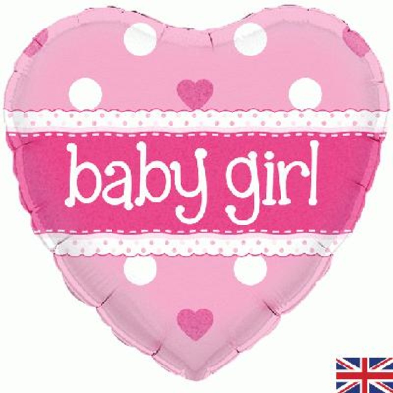 18  Foil Balloon Pink Heart Baby Girl