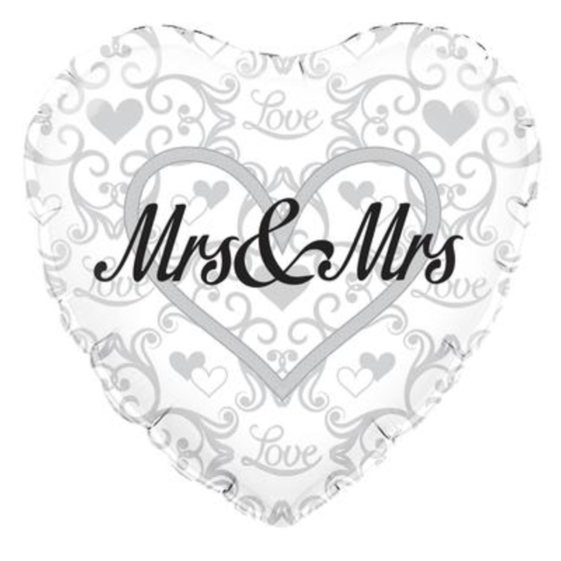 18 Foil Balloon Same Sex Mrs & Mrs