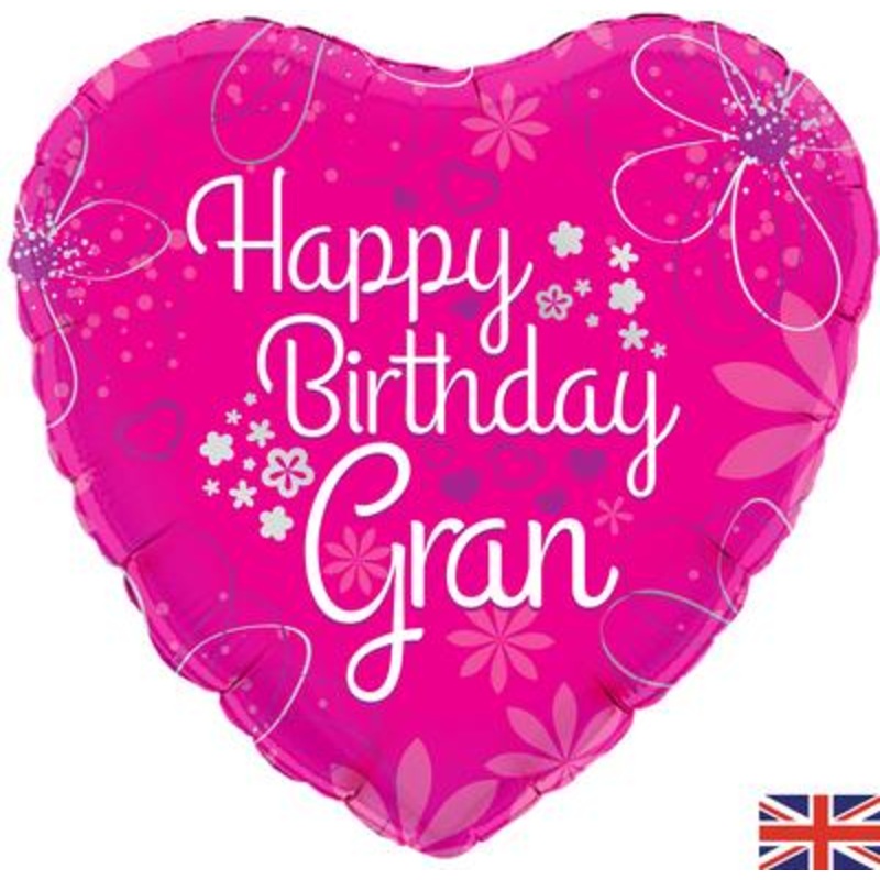 18 Heart Foil Balloon – Happy Birthday Gran