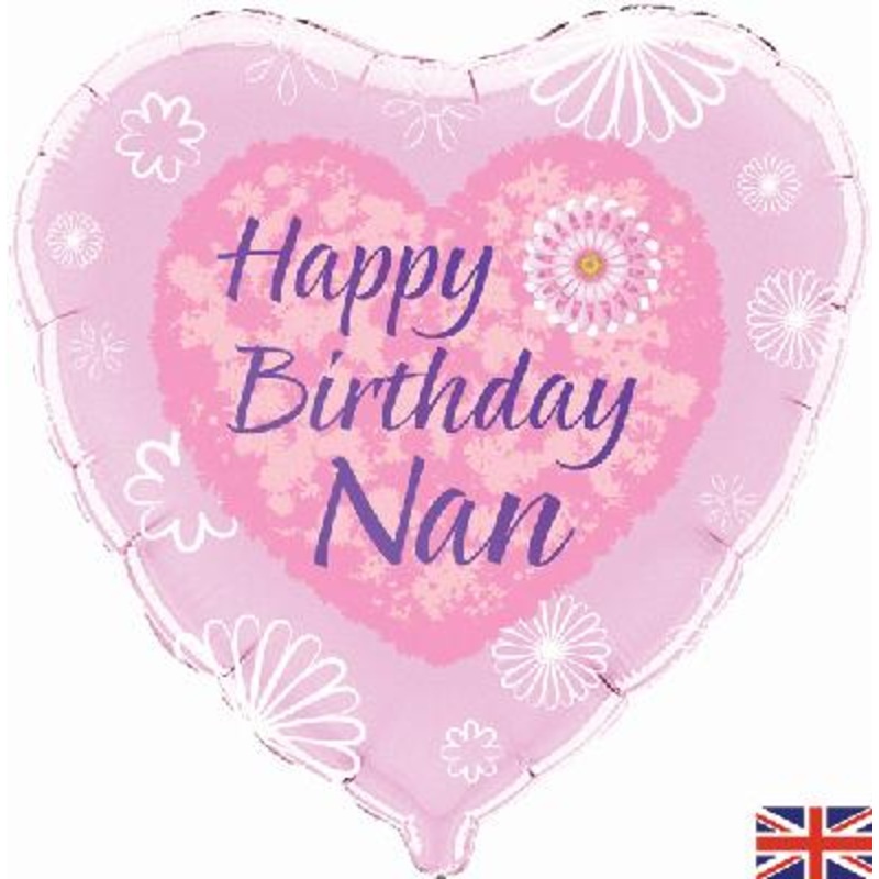 18 Heart Foil Balloon – Happy Birthday Nan