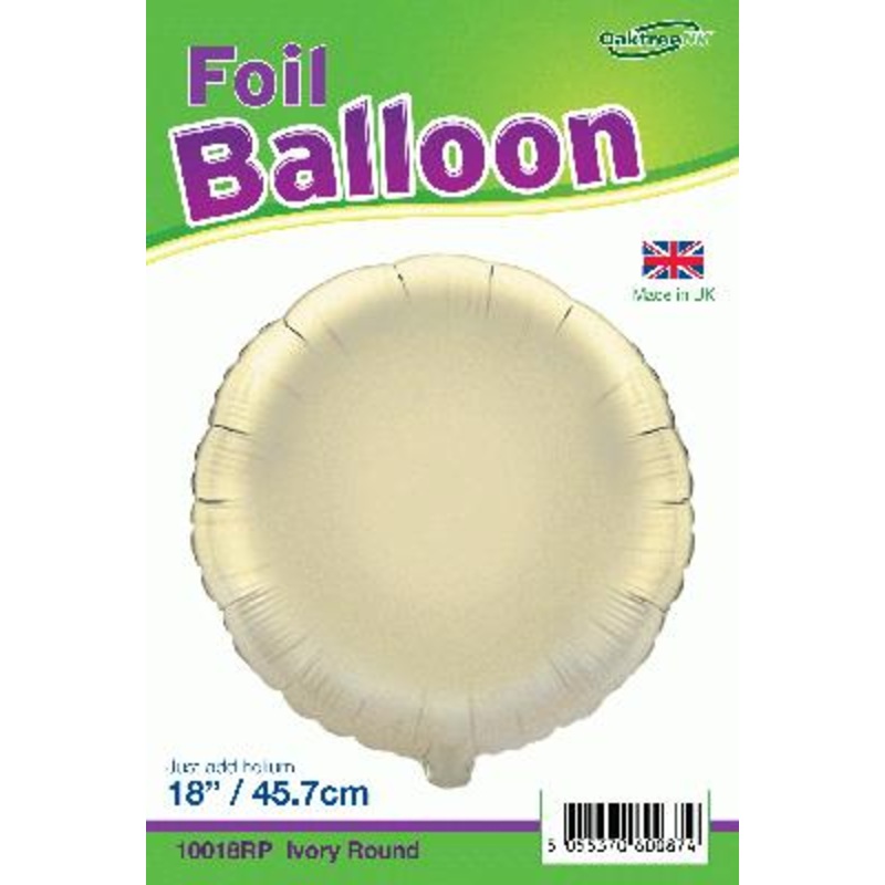 18 Ivory Round Foil Balloon