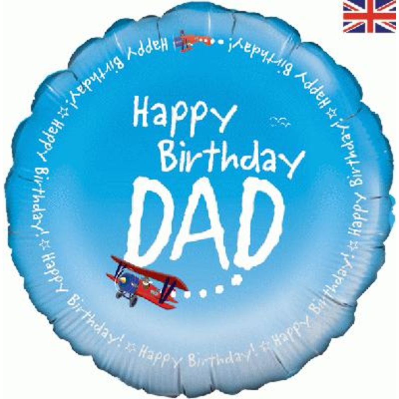 18 Round Foil Balloon – Happy Birthday Dad