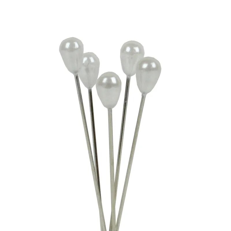 4cm Pear Shaped Head Pins x 144 – White