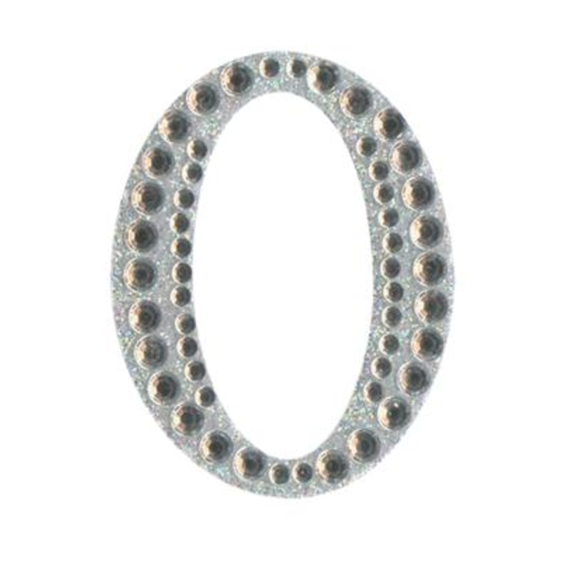 Eleganza Craft Sticker 5cm Diamante Encrusted Single Number – 0