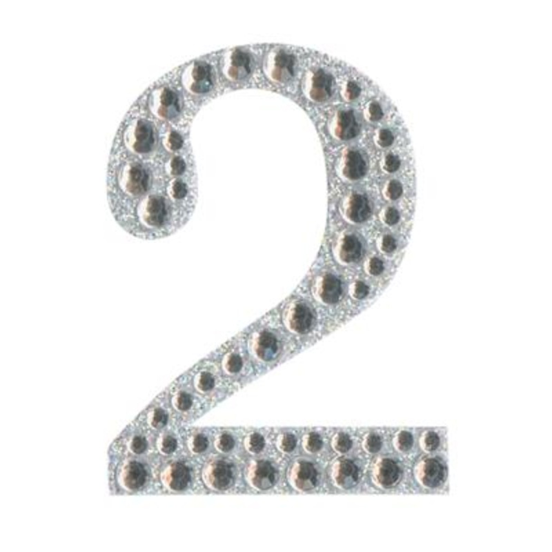 Eleganza Craft Sticker 5cm Diamante Encrusted Single Number – 2