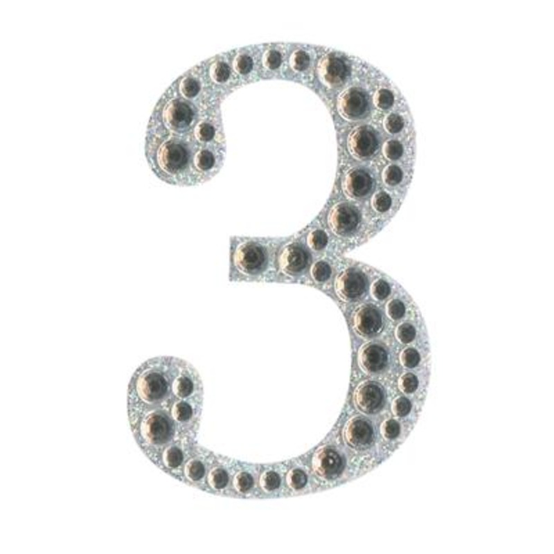 Eleganza Craft Sticker 5cm Diamante Encrusted Single Number – 3