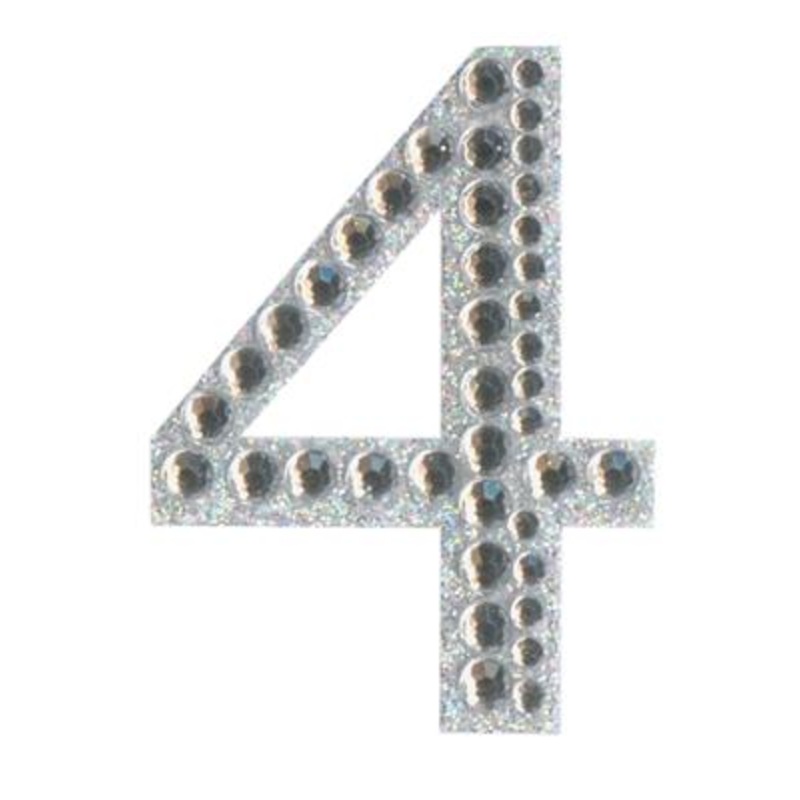 Eleganza Craft Sticker 5cm Diamante Encrusted Single Number – 4