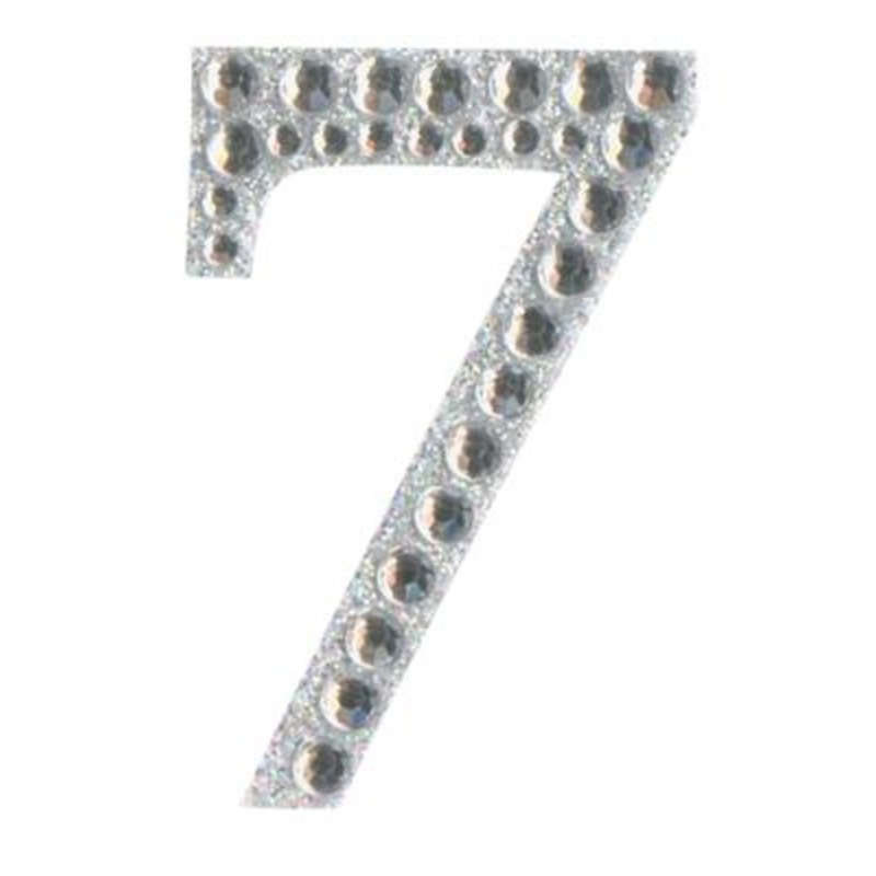 Eleganza Craft Sticker 5cm Diamante Encrusted Single Number – 7