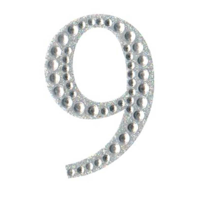 Eleganza Craft Sticker 5cm Diamante Encrusted Single Number – 9
